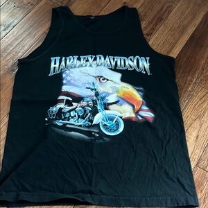 Harley-Davidson Black Tank Top with Bold Motorcycle Design